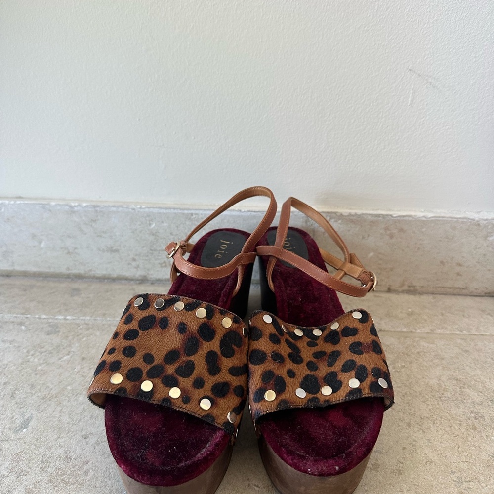 Joie Leopard Brown Platform Shoes